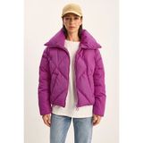 Efnaz Style Kadın Oversize Şişme Fuşya Mont - 38