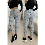 Efnaz Style Kadın Yüksek Bel Bağcıklı Desenli Iki Iplik Pantolon - L-XL - Gri