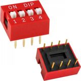 Efnaz Style Pcb Tip 4’lü Kırmızı Dıp Switch 2.54MM Pin Aralıklı Devre Anahtarı