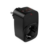 Efnaz Style Tekli Yüksek Voltaj Korumalı Duvar Prizi 2x Type-C 1x USB Çıkışlı Priz Grup Priz Çoğaltıcı Siyah