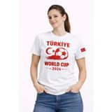 Efnaz Style Türkiye World Cup 2026 Baskılı Tişört Futbol Temalı Forma T-Shirt - Beyaz - L - Beyaz