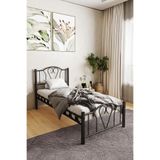 EFON İlya Metal Ferforje Tarz Modern Karyola Tek Kişilik Siyah 120x200cm