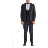 Efor 037 Slim Fit Lacivert Black Takım Elbise - 4 Drop - 56