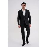 Efor Comfort Fit Mono Yaka Torba Cep Esnek Yünlü Siyah Spor Takım Elbise Tk 931 - 6 Drop - 58