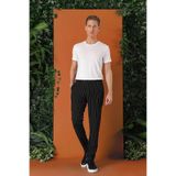 Efor Comfort Fit Yandan Tokalı Çizgili Keten Casual Siyah Pantolon P 1151