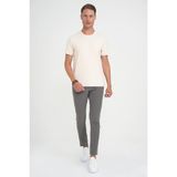 Efor Erkek Comfort Fit Bisiklet Yaka Esnek Pamuk Casual Krem Tişört Ts 885