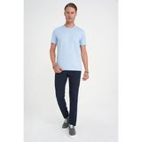 Efor Erkek Comfort Fit Bisiklet Yaka Esnek Pamuk Casual Mavi Tişört Ts 885 - 3XL