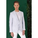 Efor Erkek Comfort Fit Çift Yırtmaç %100 Keten Casual Mavi Ceket C 668 - 52