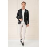 Efor Erkek Comfort Fit Çift Yırtmaç Fleto Cep Esnek Pamuk Casual Siyah Ceket C 675 - 56