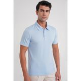 Efor Erkek Comfort Fit Esnek Pamuk Düğmeli Mavi Polo Yaka Tişört Ts 886