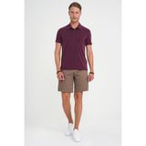 Efor Erkek Comfort Fit Modal Karışım Kısa Kol Casual Mürdüm Polo Yaka Tişört Ts 903
