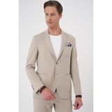Efor Erkek Comfort Fit Mono Yaka Çift Yırtmaç Torba Cep Kendinden Desenli Casual Bej Ceket C 706 - 58