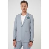 Efor Erkek Comfort Fit Mono Yaka Çift Yırtmaç Torba Cep Kendinden Desenli Casual Gri Ceket C 705 - 60