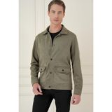 Efor Erkek Comfort Fit Mono Yaka Kapaklı Cep Casual Haki Ceket C 699 - 2XL