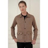 Efor Erkek Comfort Fit Mono Yaka Kapaklı Cep Casual Vizon Ceket C 699 - XL