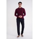 Efor Erkek Comfort Fit Pamuklu Rahat Kalıp Bordo Triko Kazak TR 885 - S