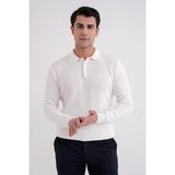 Efor Erkek Comfort Fit Pamuklu Rahat Kalıp Ekru / Kırık Beyaz Triko Kazak TR 885 - S
