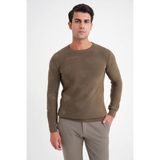 Efor Erkek Comfort Fit Pamuklu Rahat Kalıp Haki Triko Kazak TR 884