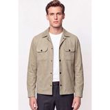 Efor Erkek Comfort Fit Pamuklu Yan Cepli Çıtçıtlı Gömlek Modelli Bej Mont MT 181 - 2XL