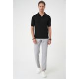 Efor Erkek Comfort Fit Polo Yaka Pamuklu Kısa Kol Casual Siyah Triko Tişört Tr 880 - 2XL