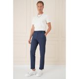 Efor Erkek Comfort Fit Rahat Kalıp Çizgili Gofre Kumaş Esnek Lacivert Pamuk Pantolon P 1157 - XL