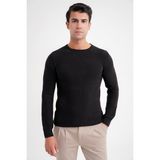 Efor Erkek Comfort Fit Rahat Kalıp Pamuklu Siyah Triko Kazak TR 884