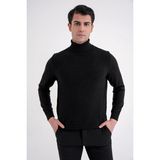 Efor Erkek Comfort Fit Rahat Kalıp Yünlü Siyah Triko Kazak TR 895 - 2XL
