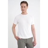 Efor Erkek Comfort Fit Rayon Karışımlı Bisiklet Yaka Ekru Beyaz Tişört TS 925 - XL