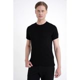Efor Erkek Comfort Fit Rayon Karışımlı Bisiklet Yaka Siyah Tişört TS 925