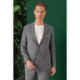 Efor Erkek Comfort Fit Torba Cep Pötikare Gofre Kumaş Esnek Casual Füme Ceket C 669 - 62