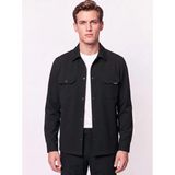 Efor Erkek Comfort Fit Yan Cepli Esnek Pamuklu Çıtçıtlı Siyah Gömlek Ceket C 736 - XL