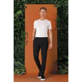 Efor Erkek Comfort Fit Yandan Tokalı Çizgili Keten Siyah Pantolon P 1151