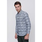 Efor Erkek G 1479 Slim Fit Mavi Spor Gömlek