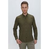 Efor Erkek G 1518 Slim Fit Haki Spor Gömlek