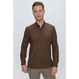 Efor Erkek G 1518 Slim Fit Kahve Spor Gömlek