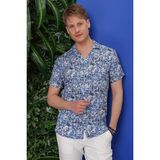 Efor Erkek G 1538 Slim Fit Lacivert-Beyaz Klasik Gömlek