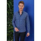 Efor Erkek G 1540 Slim Fit Lacivert Klasik Gömlek - 2XL