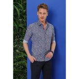 Efor Erkek G 1541 Slim Fit Lacivert Klasik Gömlek