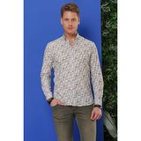 Efor Erkek G 1542 Slim Fit Haki Klasik Gömlek - 2XL