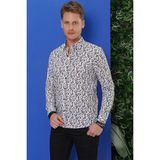 Efor Erkek G 1546 Slim Fit Beyaz Klasik Gömlek