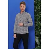 Efor Erkek G 1548 Slim Fit Beyaz-Siyah Klasik Gömlek