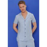 Efor Erkek G 1549 Slim Fit Mavi Klasik Gömlek - 2XL
