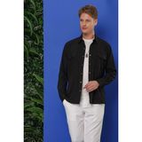 Efor Erkek G 1552 Slim Fit Siyah Klasik Gömlek - 4XL