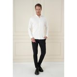 Efor Erkek G 1583 Slim Fit Ekru / Kırık Beyaz Klasik Gömlek