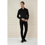Efor Erkek G 1583 Slim Fit Siyah Klasik Gömlek - 4XL