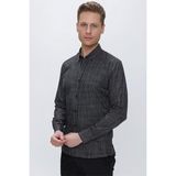 Efor Erkek GK 662 Slim Fit Siyah Klasik Gömlek
