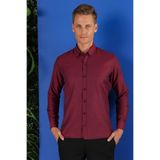 Efor Erkek GK 685 Slim Fit Bordo Klasik Gömlek