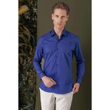 Efor Erkek GK 709 Slim Fit Gece Mavisi Klasik Gömlek
