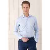 Efor Erkek Gk 720 Slim Fit Dokulu Pamuklulu Klasik Mavi Gömlek