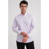 Efor Erkek Slim Fit %100 Pamuk Düğme Yakalı Lila Gömlek GK 711 - 4XL